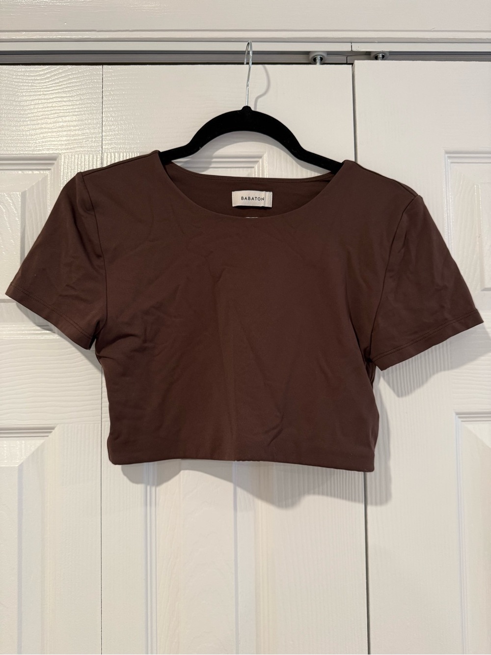 Babaton Chocolate Brown Cropped Tee - Women